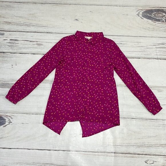 Yumi Shirt Long Sleeve Blouse Button Up Pink Size 2 / 4 - Picture 12 of 17